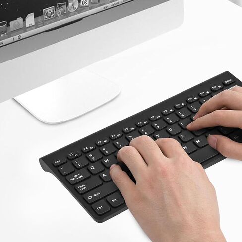 لوحة المفاتيح السلكية والسرد الفأر ، لوحة مفاتيح Ultra Slim Design USB ومجموعة الماوس ، مناسبة لجهاز الكمبيوتر المحمول للكمبيوتر (الأسود) in Saudi Arabia