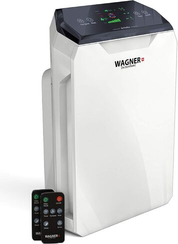 منقي الهواء Wagner & Stern WA777 خالٍ من الأوزون، فلتر HEPA-13 طبي للغرف الكبيرة. يزيل جزيئات الهواء والغبار والروائح والدخان والمركبات العضوية المتطايرة وحبوب اللقاح ووبر الحيوانات الأليفة، إلخ. in Saudi Arabia