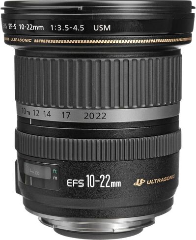 Canon EF-S 10-22mm F/3.5-4.5 USM Lens لكاميرات APS-C DSLR + 128 بطاقة ذاكرة متطرفة ، قماش تنظيف. (متجدد) in Kuwait