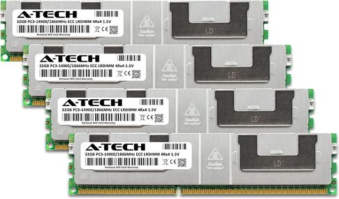 مجموعة A-Tech 128GB (4x32GB) ذاكرة الوصول العشوائي لـ Dell Precision R7610 ، T7610 | DDR3 1866MHz PC3-14900 ECC LRDIMM 4RX4 in Kuwait