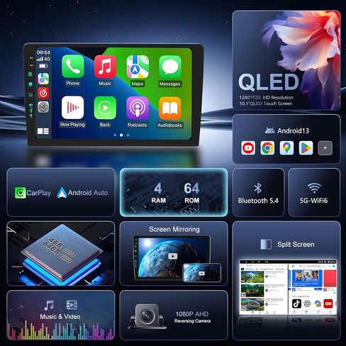 9 بوصة لراديو ستريو ترقية Android 13 لـ F150 2009-2012 مع Carplay Android Auto 1080p Camera/BT5.4 ((4RAM 64 ROM) 9inch) in Kuwait
