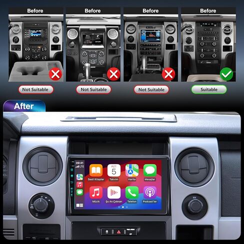 9 بوصة لراديو ستريو ترقية Android 13 لـ F150 2009-2012 مع Carplay Android Auto 1080p Camera/BT5.4 ((4RAM 64 ROM) 9inch) in Kuwait