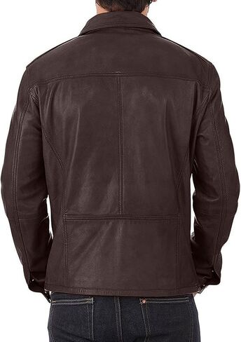 Real Lambskin Classic Leather Jacket | Genuine Leather Biker Jacket men in Saudi Arabia