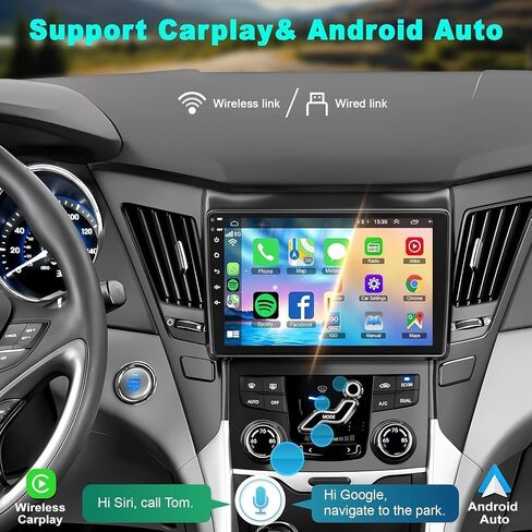 Android 13 Car Stereo لـ Hyundai Sonata 2010-2015 4G RAM+64G ROM ، 9 بوصات راديو شاشة تعمل باللمس مع Carplay/Android Auto ، GPS ، WiFi ، Bluetooth5.2 ، دعم OBD2/DVR/DSP in Saudi Arabia