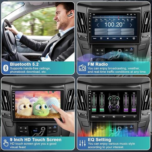 Android 13 Car Stereo لـ Hyundai Sonata 2010-2015 4G RAM+64G ROM ، 9 بوصات راديو شاشة تعمل باللمس مع Carplay/Android Auto ، GPS ، WiFi ، Bluetooth5.2 ، دعم OBD2/DVR/DSP in Saudi Arabia