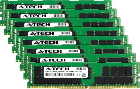 مجموعة A-Tech 256GB (8x32GB) ذاكرة الوصول العشوائي لـ Dell Precision R7910 ، T5810 ، T7810 ، T7910 | DDR4 2400MHz PC4-19200 ECC RDIMM 2RX4 ترقية ذاكرة الخادم المسجلة in Kuwait