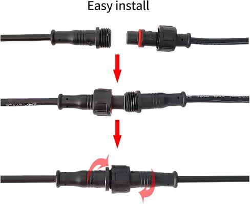 5pcs M12 12mm مقاومة للماء 2 3 4 5pin IP65 سلك كابل سلك لشرائط LED الذكور والإناث مقبس 20 سم رأس الحجم الصغير (4p) in Kuwait
