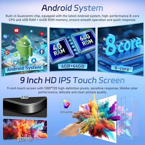 [Qualcomm 8 Core 4 + 64g] Car Radio for Dodge Charger 2011-2014 - Carplay Wireless و Android Auto - 9 Inch 1280 * 720 IPS Touchscreen Android 15 Car Stereo - DSP/GPS/WiFi/SWC + AHD كاميرا احتياطية in Saudi Arabia