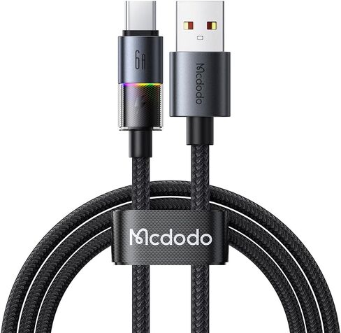 McDodo USB-A إلى كبل شحن البرق مع 7 مصابيح ملونة ، بطول 4 أقدام نايلون مضفر USB Lightning 3A سلك كابل الشاحن السريع من أجل iPhone 14 13 12 11/pro/promax/plus ، ipad ، airpods ، itouch in Kuwait