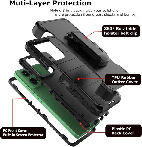 Takfox Moto G Power 5G 2025 Case ، for Motorola G Power 2025 5G Clip Clip Holster Case [Prinive Screen Protecor in Kuwait