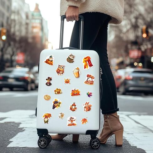108 PCS Fall Stickers Pack ، شارات الفينيل الورقية لورق القرع ، ملصقات عيد الشكر المقاومة للماء لزجاجات المياه ، الكمبيوتر المحمول ، سجل القصاصات ، ديكورات مهرجان الحصاد ، الهدايا in Kuwait