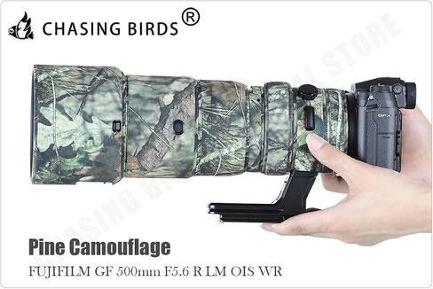 مطاردة الطيور الممولة معطف العدسة المقاومة للماء ل Fujifilm GF 500mm F5.6 R LM OIS WR غطاء واقٍ مقاوم للأقامان (تمويه أوراق الذبل ، مع 1.4X TC) in Kuwait