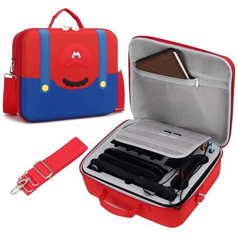 Mario Carrying Case for Nintendo Switch - Compatible with Switch OLED, Portable Hard Messenger Bag for Switch Console, Switch Dock, Pro Controller, Joy-Con grip, Poke Ball Plus & Accessories in Kuwait