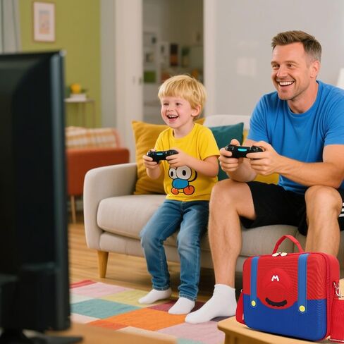 Mario Carrying Case for Nintendo Switch - Compatible with Switch OLED, Portable Hard Messenger Bag for Switch Console, Switch Dock, Pro Controller, Joy-Con grip, Poke Ball Plus & Accessories in Kuwait