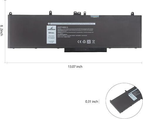 WJ5R2 استبدال بطارية الكمبيوتر المحمول متوافقة مع Dell Precision 3510 M3510 Latitude 5570 E5570 11.4V 84WH in Saudi Arabia
