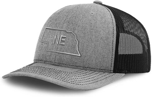 Custom Richardson Mesh Cap Hat Embroidered Nebraska State Map Ne Embroidery Trucker Hats for Men & Women in Saudi Arabia