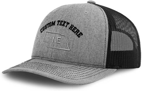 Custom Richardson Mesh Cap Hat Embroidered Nebraska State Map Ne Embroidery Trucker Hats for Men & Women in Saudi Arabia