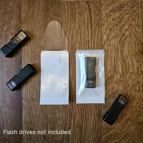 USB Flash Drive Pocket – Self-Adhesive - Resealable Flap - Open Short - BIS10108 (24-Pack), Clear in Saudi Arabia
