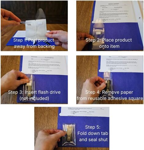 USB Flash Drive Pocket – Self-Adhesive - Resealable Flap - Open Short - BIS10108 (24-Pack), Clear in Saudi Arabia