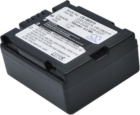 استبدال البطارية ل Panasonic رقم الجزء: CGR-DU07 ، VW-VBD060 ، VW-VBD070 ، PV-GS19 ، PV-GS200 ، PV-GS250 ، PV-GS29 ، PV-GS300 ، PV-GS31 ، PV-GS320 ، PV-GS33 in Kuwait