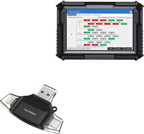 أداة BoxWave Smart متوافقة مع Topdon Phoenix Remote (10.1 in) - قارئ بطاقة SD AllReader ، قارئ بطاقة MicroSD SD Compact USB - Jet Black in Kuwait