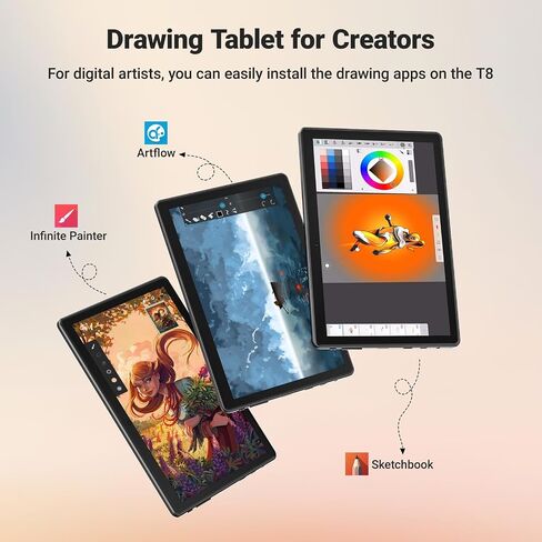 Frunsi Drawing Tablet, Standalone Drawing Tablets with Screen, No Computer Needed, Octa-core CPU, 10 inch FHD Display, Android 12, 4GB/64GB, SD Card Slot, Portable Drawing Tablets for Digital Artwork in Saudi Arabia