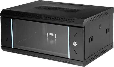 4U Wall Mount Server Cabinet, Network Rack Enclosure Server Organizer with Glass Locking Door for IT Equipment, 23.62" x 17.72" x 9.45", 110.23lbs Load Capacity in Saudi Arabia