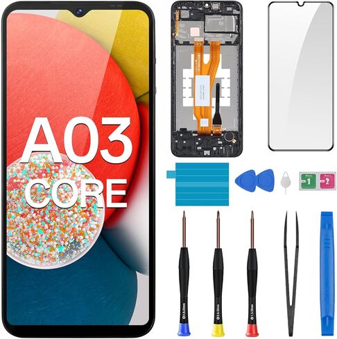 استبدال الشاشة لأدوات Samsung Galaxy A03 Core LCD Display Displess Digitizer مجموعة كاملة مع أزرار إطار أذن أذن أدوات إصلاح الزجاج مجموعة SM-A032F (A032F/DS A032M/DS) in Saudi Arabia