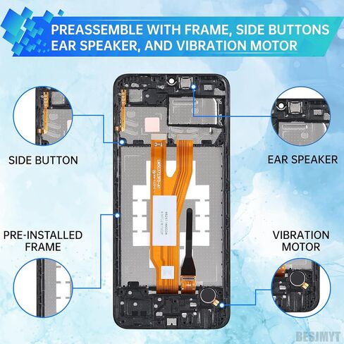 استبدال الشاشة لأدوات Samsung Galaxy A03 Core LCD Display Displess Digitizer مجموعة كاملة مع أزرار إطار أذن أذن أدوات إصلاح الزجاج مجموعة SM-A032F (A032F/DS A032M/DS) in Saudi Arabia