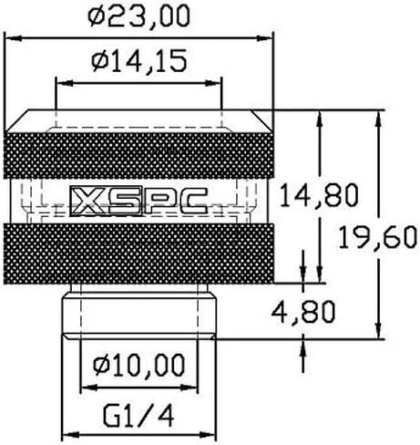 XSPC G1/4 "إلى 10 مم معرف ، 14 مم من تركيب الأنابيب الصلبة ، كروم أسود in Kuwait