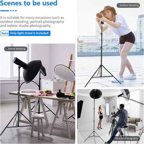 Neewer Photography Light Stand, 3-6.6ft/92-200cm Adjustable Sturdy Tripod Stand for Reflectors, Softboxes, Lights, Umbrellas, Load Capacity: 17.6lb/8kg in Saudi Arabia