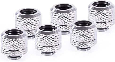Alphacool Eiszapfen Hardtube G1/4 "Fitting ، 14mm OD ، Chrome ، 6 pack in Saudi Arabia