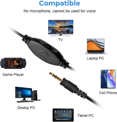 Long Cord Wired Headphones for tv, Over Ear Headphone tv Watching for Seniors with Extra Long Cord, Universal 3.5mm AUX Audio(19.5FT) in Saudi Arabia