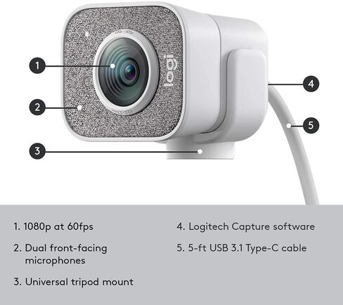 Logitech Streamcam - White - 1080p HD 60FPS CHOMMER COM (متجدد) in Saudi Arabia