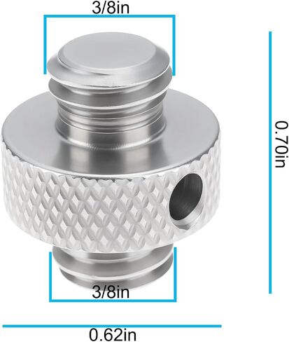 ECSING 2PCS 3/8 "من الذكور إلى ذكور ترايبود برغي محول الصلب غير القابل للصدأ مناسبة لترايش تخييم خفيفة الكارب in Saudi Arabia