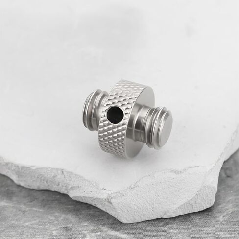 ECSING 2PCS 3/8 "من الذكور إلى ذكور ترايبود برغي محول الصلب غير القابل للصدأ مناسبة لترايش تخييم خفيفة الكارب in Saudi Arabia