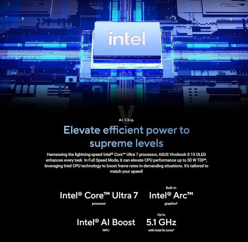 ASUS Vivobook S 15.6" 3K OLED 120Hz Copilot+ AI Laptop, Intel Core Ultra 7-155H Evo, Wi-Fi 6E, FHD Webcam, Thunderbolt 4, win11, w/Mouse (16GB RAM | 1T SSD) in Saudi Arabia