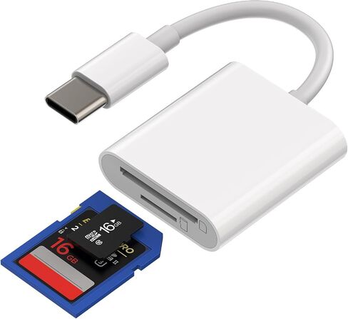 USB C SD Card Reader (2in1) Micro SD TF Camera Memory Adapter Type-C Compact Flash Drive 3.0 MacBook Thunderbolt4 Dongle متوافق مع Samsung Galaxy لـ Apple for iPhone15 Pro Max Plus for iPad Air in Kuwait