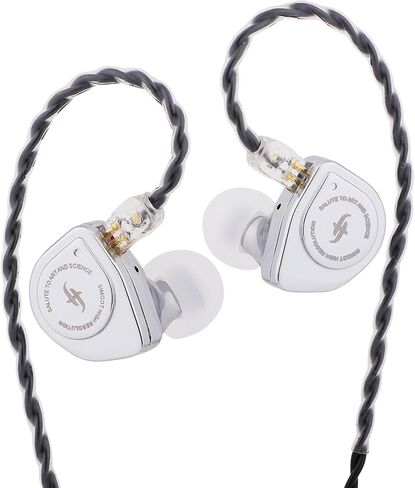Linsoul Simgot EW200 10MM SCP Diaphragm Diphragm Driver داخل الأذن مع جميع جسم معدني ، قابلة للفصل 0.78 مم 2Pin 2pin كابل OFC الفضة لموسيقيي Audiophiles (EW200 بدون MIC) in Saudi Arabia