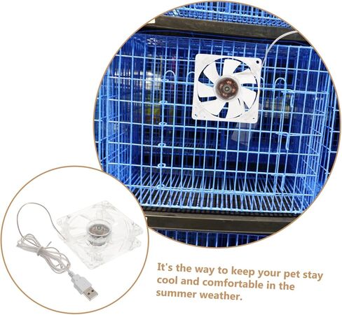 Transparent Acrylic Pet Cooling Fan USB Portable Small Cage Fan for Hamsters and Small Animals Summer Cooling for Crates and Kennels in Saudi Arabia