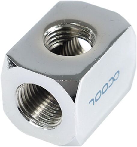 Alphacool 17029 HF Connection Terminal Tee T -Piece Round ، G1/4 - تجهيزات تبريد الماء الكروم in Saudi Arabia