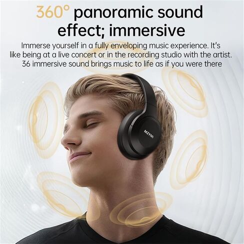 Mzymi Wireless Over Ear Bluetooth Headons ، 100H وقت تشغيل سماعات رأس النشط النشط للضوضاء ، سماعة رأس بلوتوث قابلة للطي محمولة مع ميكروفون للعمل ، صالة الألعاب الرياضية ، السفر ، اللعبة in Saudi Arabia