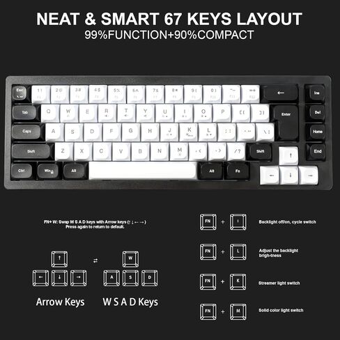 Wired RGB Gaming Membrance Keyboard. 65 Percent Mini Creamy LED Computer Keyboard .Small Ergonomic Clicky Teclado with ABS Backlit Unreplaceable Keycaps. for PC Laptop MAC Gamer. (Gray) in Saudi Arabia