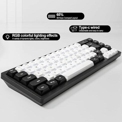 Wired RGB Gaming Membrance Keyboard. 65 Percent Mini Creamy LED Computer Keyboard .Small Ergonomic Clicky Teclado with ABS Backlit Unreplaceable Keycaps. for PC Laptop MAC Gamer. (Gray) in Saudi Arabia