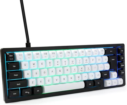 Wired RGB Gaming Membrance Keyboard. 65 Percent Mini Creamy LED Computer Keyboard .Small Ergonomic Clicky Teclado with ABS Backlit Unreplaceable Keycaps. for PC Laptop MAC Gamer. (Gray) in Saudi Arabia