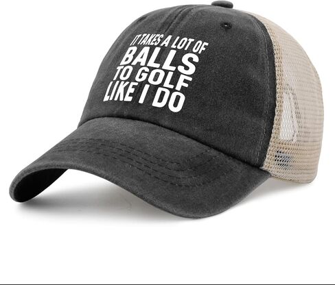 IT Takes A LOT of Balls to Golf Like I DO Hat Trucker Hat Men Vintage Mesh Baseball Cap for Summer in Kuwait