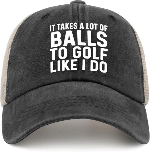 IT Takes A LOT of Balls to Golf Like I DO Hat Trucker Hat Men Vintage Mesh Baseball Cap for Summer in Kuwait