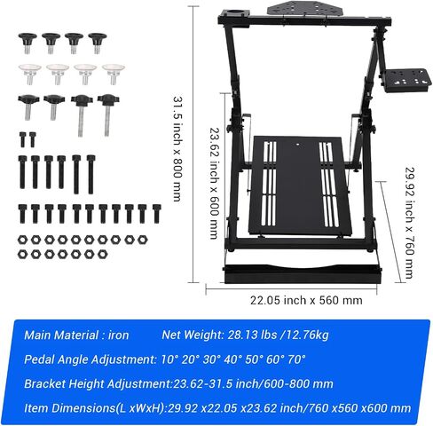 قابلة للطي من نوع L -type Sim Racing Wheel Stand - قاعدة فولاذية كربونية لعجلات التوجيه والدواسات ، تصميم تخزين مضغوط in Saudi Arabia