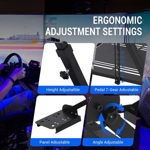 قابلة للطي من نوع L -type Sim Racing Wheel Stand - قاعدة فولاذية كربونية لعجلات التوجيه والدواسات ، تصميم تخزين مضغوط in Saudi Arabia