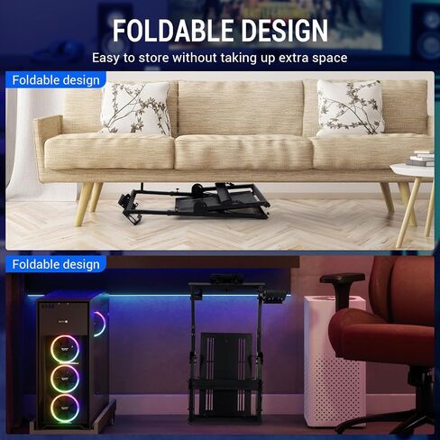 قابلة للطي من نوع L -type Sim Racing Wheel Stand - قاعدة فولاذية كربونية لعجلات التوجيه والدواسات ، تصميم تخزين مضغوط in Saudi Arabia